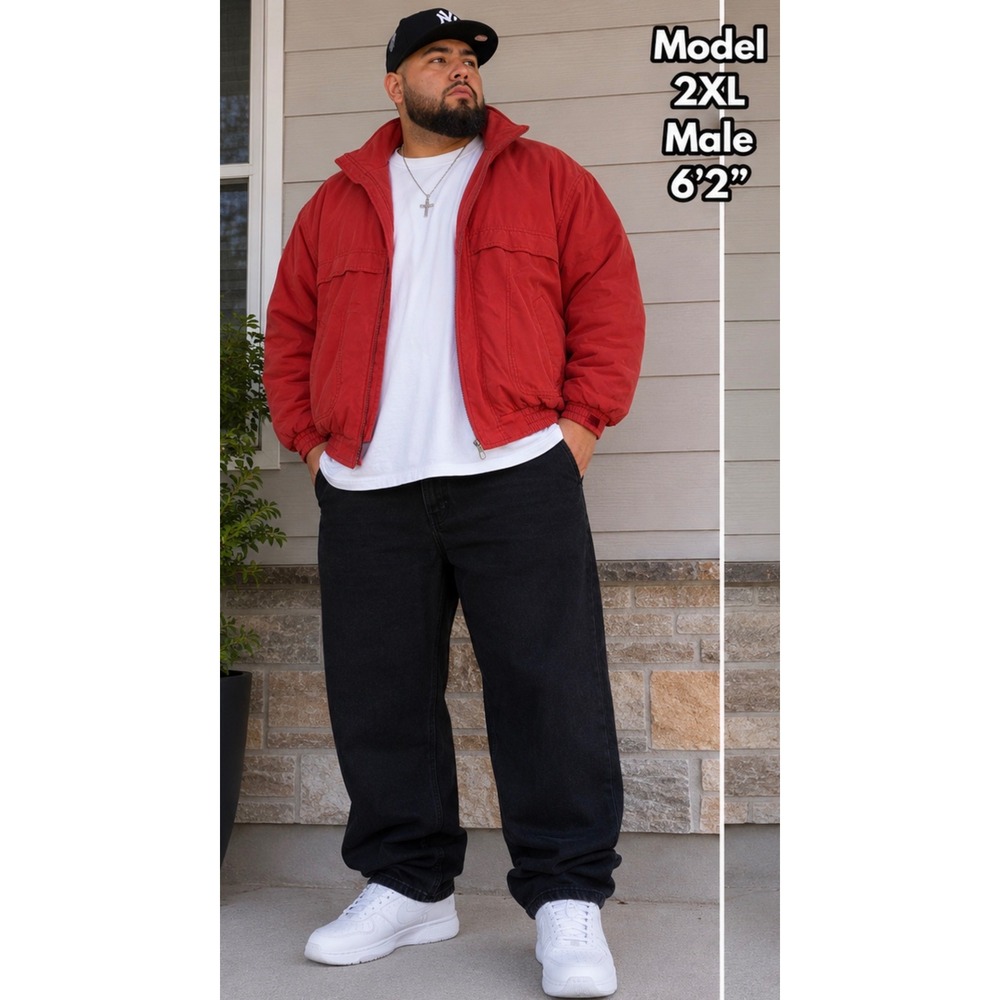 Vintage 90s Scandia Woods Mens Red Insulated Puffer Bomber Jacket Full Zip 2XL